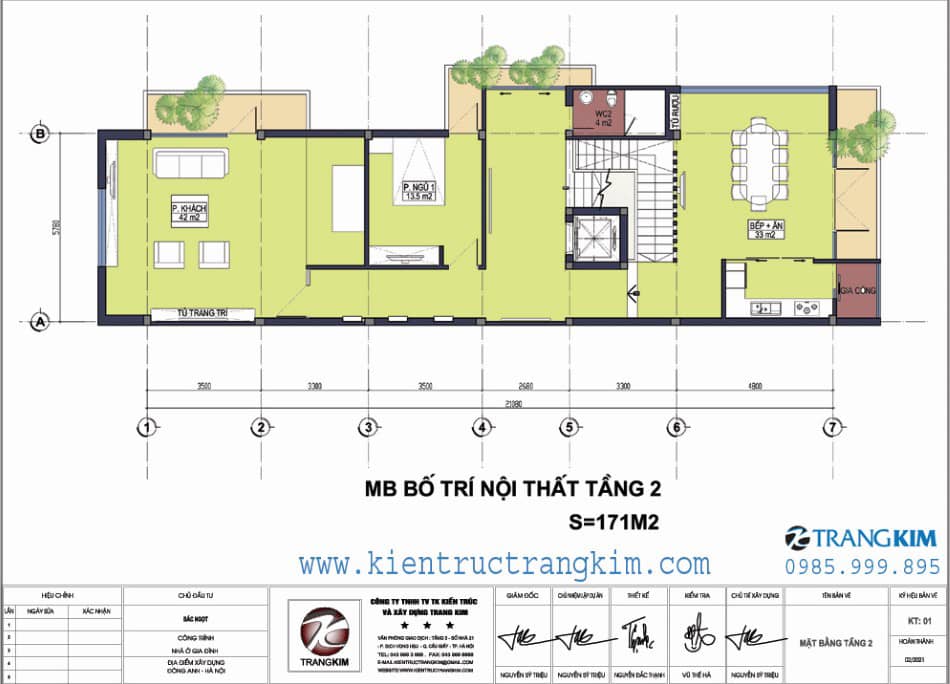 Mặt bằng kiến trúc tầng 2