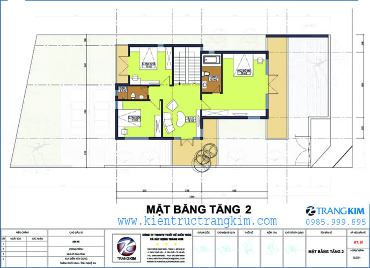 Mặt bằng kiến trúc tầng 2