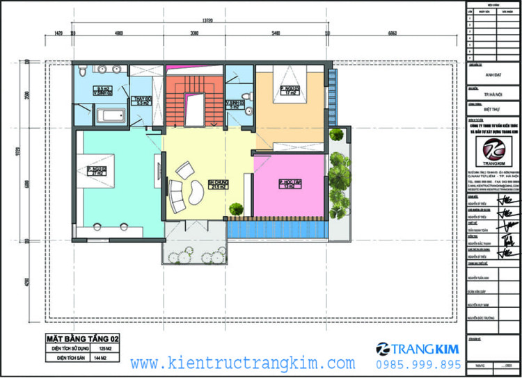 Mặt bằng thiết kế tầng 2 1 Mặt bằng tầng 2