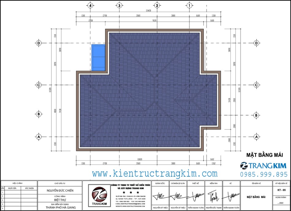 Mặt bằng kiến trúc mái