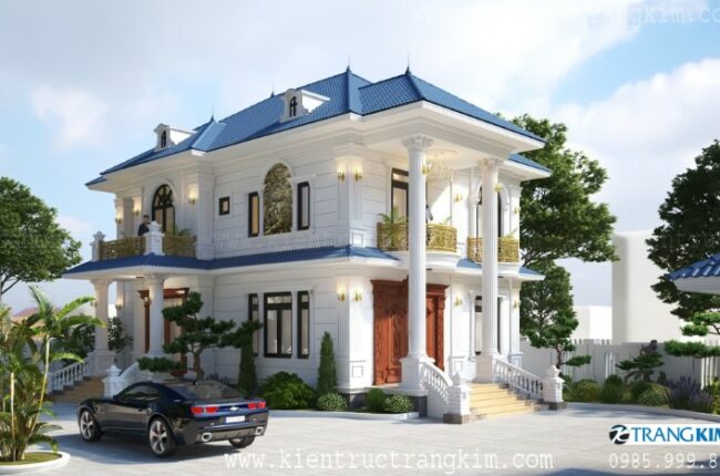 Phối cảnh kiến trúc biệt thự 2 tầng mái nhật