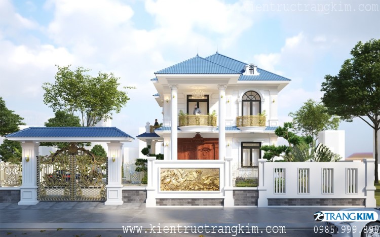 Nhà mái Nhật một tầng 1 Phối cảnh kiến trúc biệt thự 2 tầng mái nhật