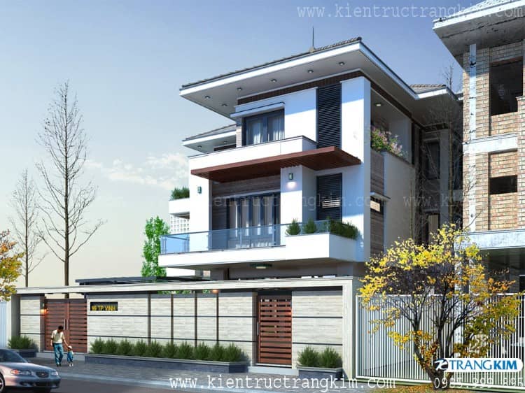Hình ảnh phối cảnh kiến trúc công trình 3 Phối cảnh kiến trúc biệt thự 3 tầng 4 ngủ hiện đại