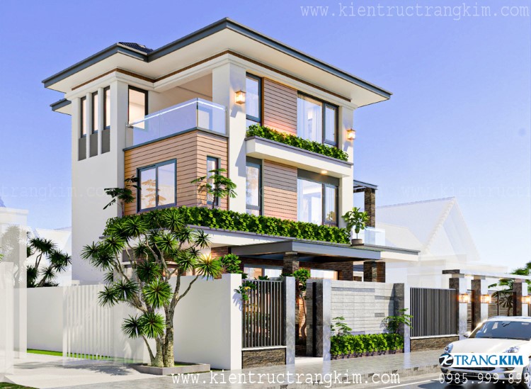 biệt thự 3 tầng mái thái đẹp hiện đại