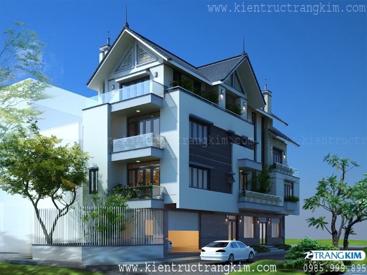 Phối cảnh nhà lô 3 mặt thoáng