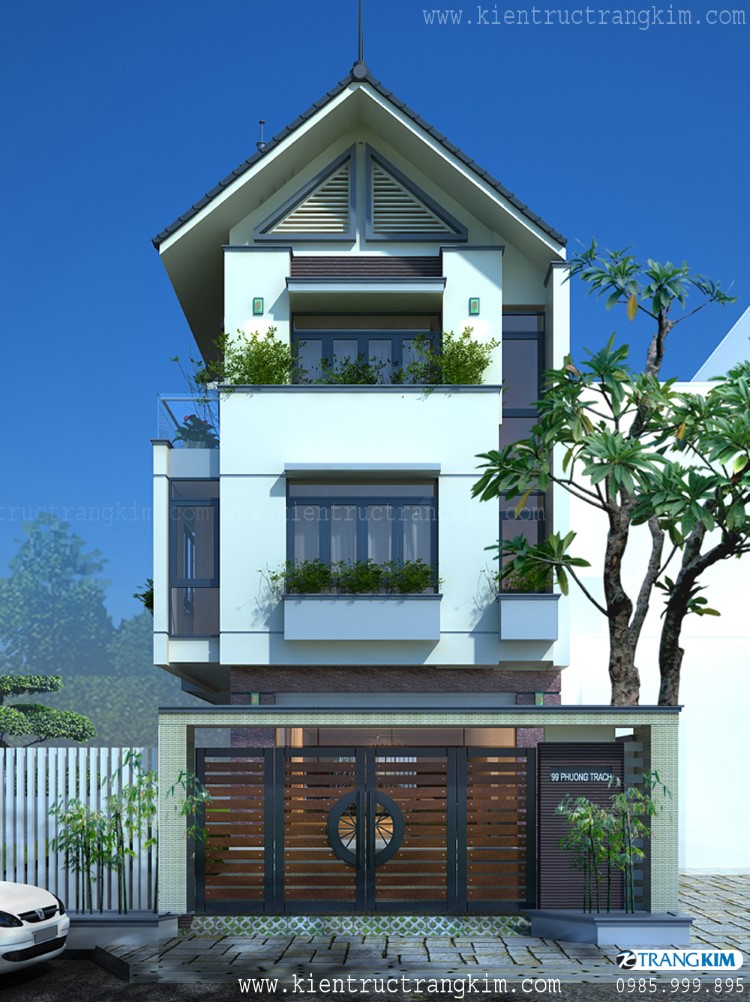 Phối cảnh nhà lô 3 mặt thoáng