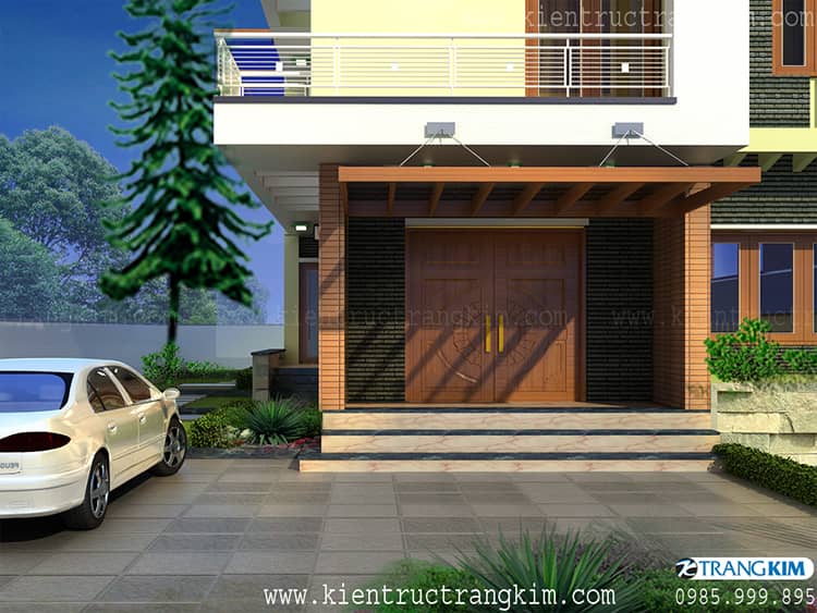 Hình ảnh phối cảnh kiến trúc công trình 4 Phối cảnh kiến trúc biệt thự 3 tầng 5 phòng ngủ