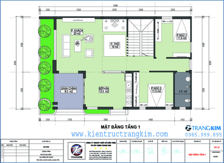 Mặt bằng thiết kế tầng 1 1 Mặt bằng tầng 1