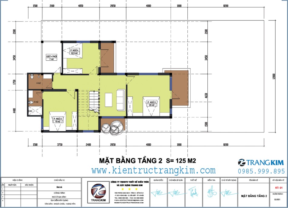 Mặt bằng kiến trúc tầng 2