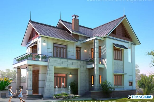 Biệt thự 2 tầng mái thái hiện đại