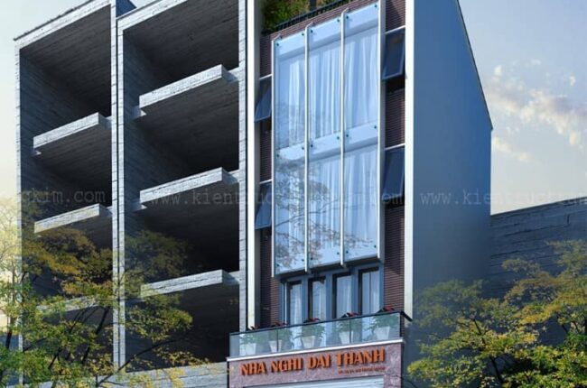 Phối cảnh kiến trúc nhà nghỉ có tầng tum