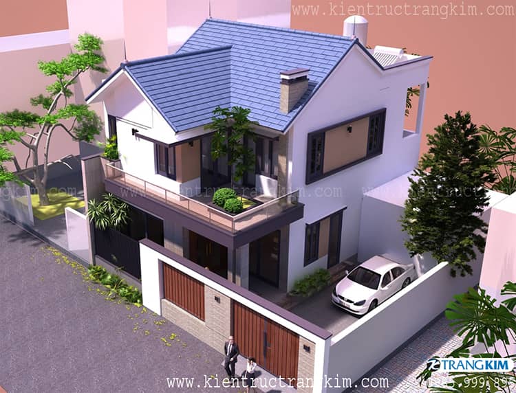 Hình ảnh phối cảnh kiến trúc công trình 3 Hình ảnh phối cảnh thiết kế biệt thự 2 tầng