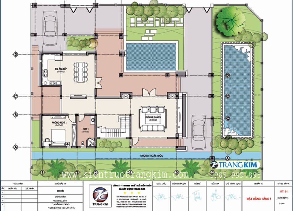 mặt bằng kiến trúc tầng 1