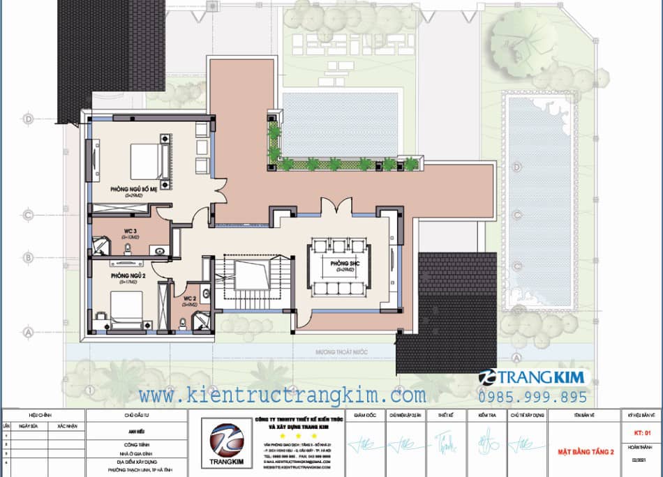 mặt bằng kiến trúc tầng 2