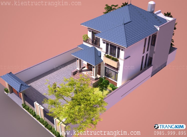 Hình ảnh phối cảnh kiến trúc công trình 6 biệt thự 2 tầng mái nhật