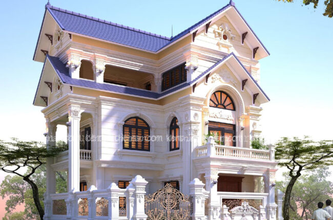 biệt thự 3 tầng tân cổ điển với 4 phòng ngủ tiện nghi