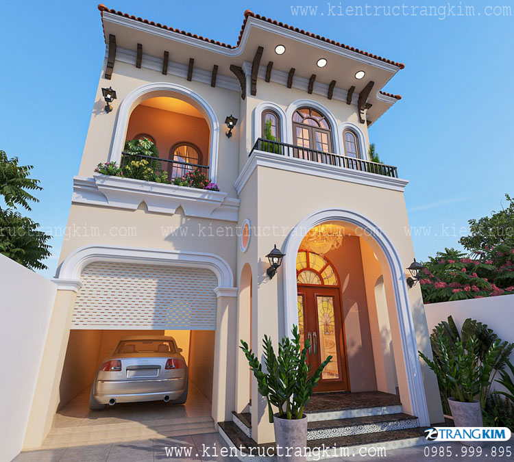 Hình ảnh phối cảnh kiến trúc công trình 4 thiết kế biệt thự 2 tầng phong cách địa trung hải