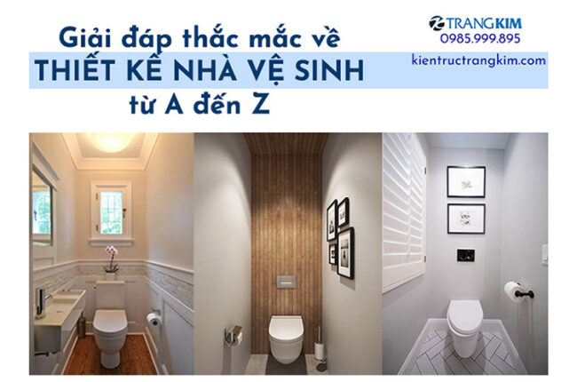 Nhà vệ sinh hiện đại, sử dụng tông màu sáng và vật liệu gỗ.