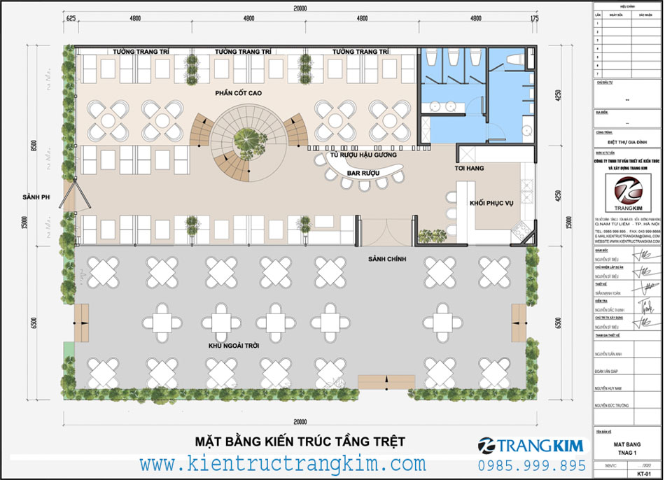 Mặt bằng kiến trúc tầng trệt 1 Mặt bằng thiết kế tầng 1