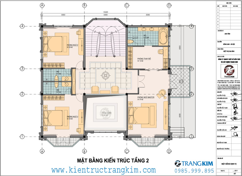 Mặt bằng thiết kế tầng 2 1 Mặt bằng kiến trúc tầng 2