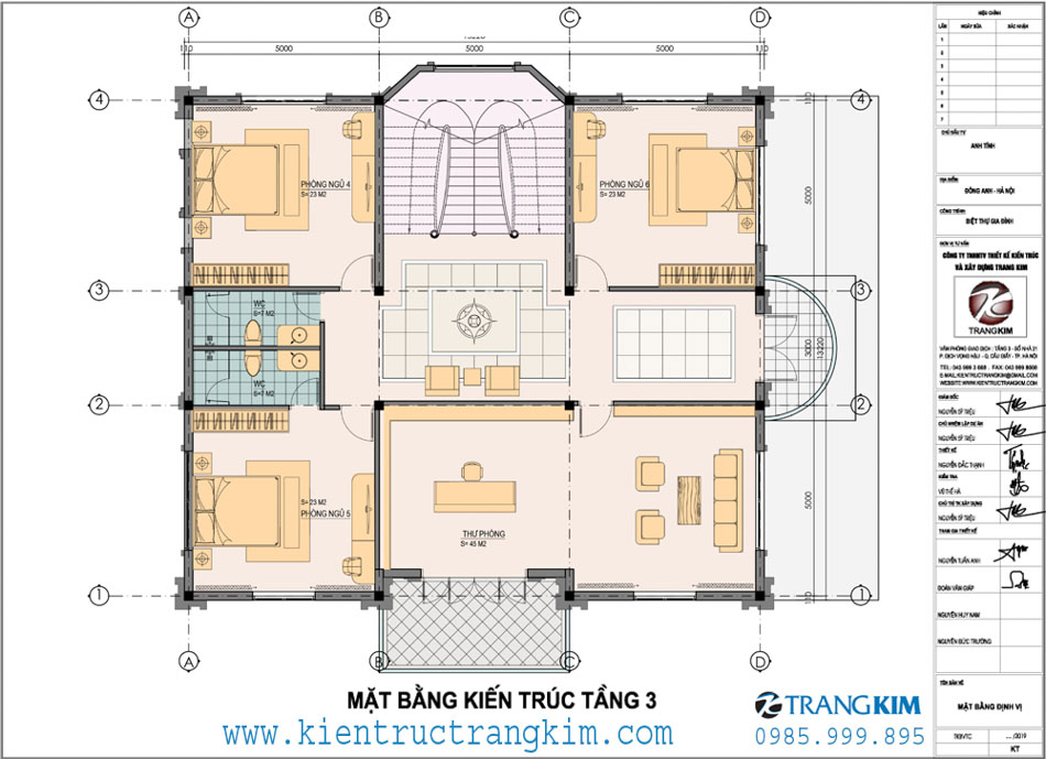 Mặt bằng thiết kế tầng 3 1 Mặt bằng kiến trúc tầng 3