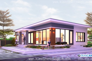 Nhà một tầng hiện đại, thiết kế tối giản, sang trọng và gần gũi thiên nhiên.