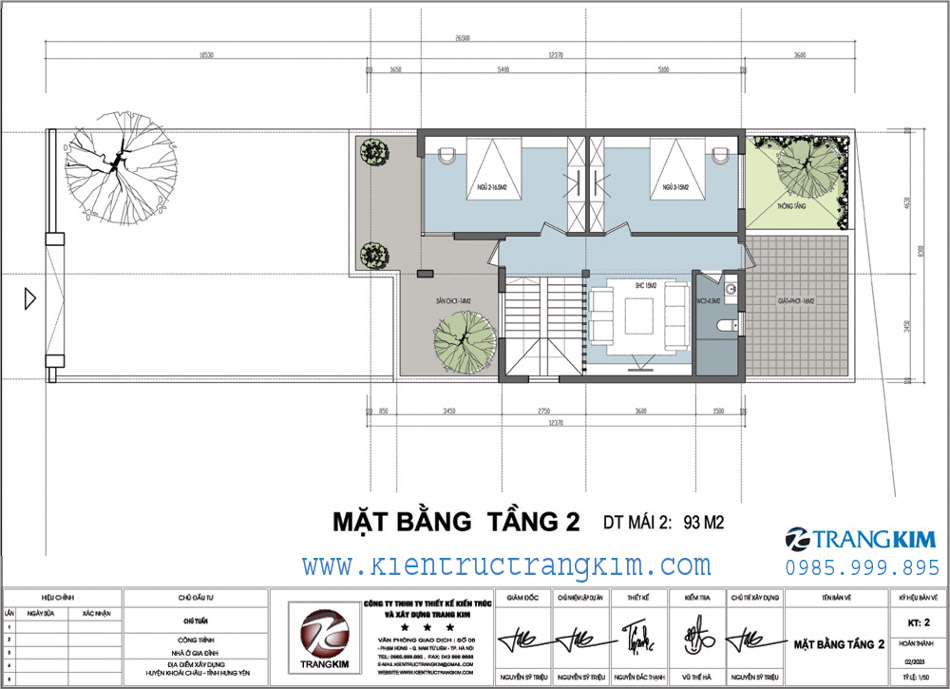 Mặt bằng thiết kế tầng 2 1 Mặt bằng thiết kế tầng 2