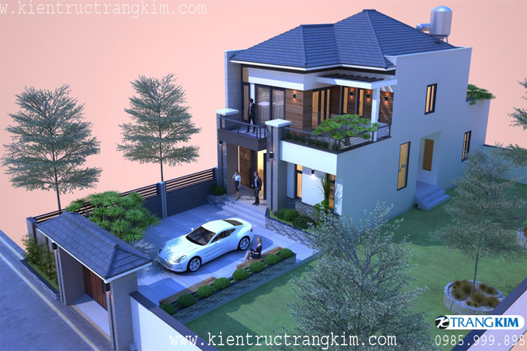Hình ảnh phối cảnh kiến trúc công trình 4 Kiến trúc nhà mặt tiền 8m