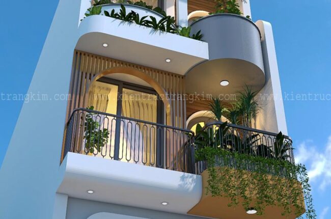 Thiết kế nhà ống lệch tầng 2 tầng đẹp, hiện đại
