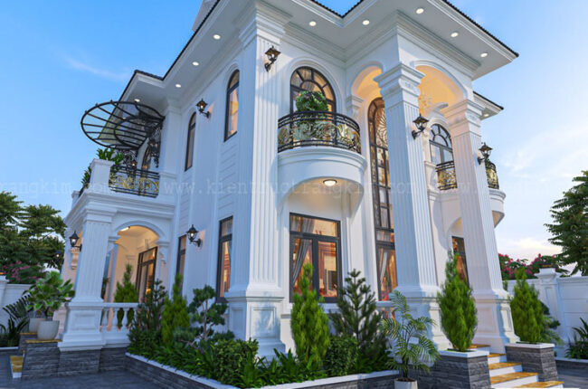 Thiết kế nhà biệt thự 2 tầng tân cổ điển