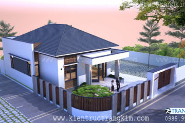 thiết kế biệt thự 1 tầng mái Nhật hiện đại