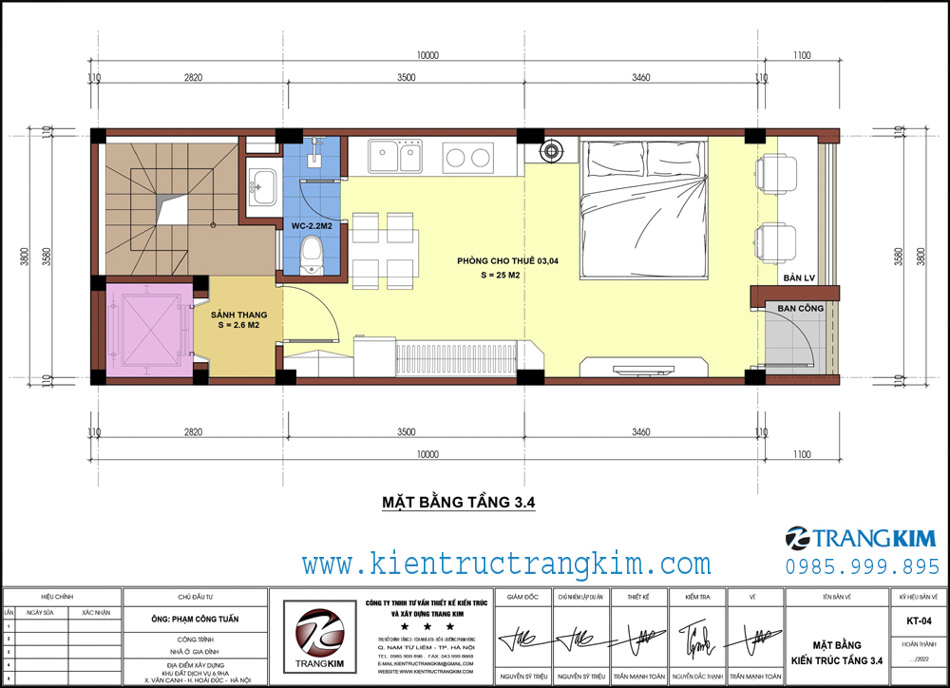 Mặt bằng thiết kế tầng 3 1 Mặt bằng thiết kế tầng 3, 4