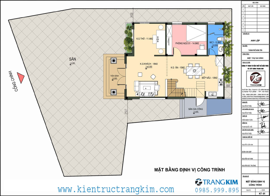 Mặt bằng định vị công trình