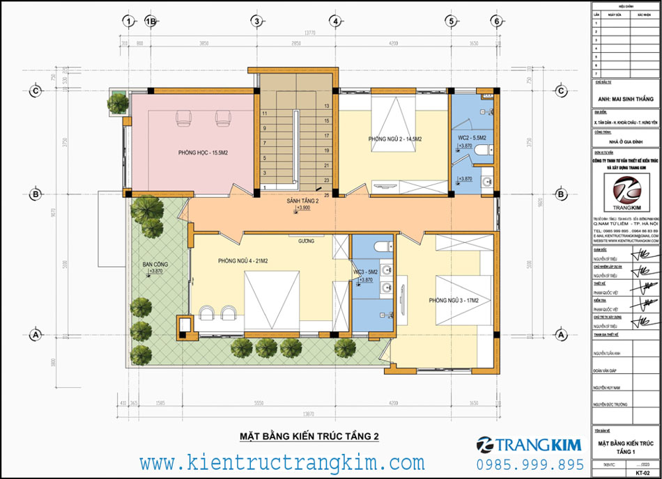 Mặt bằng thiết kế tầng 2 1 mặt bằng tầng 2