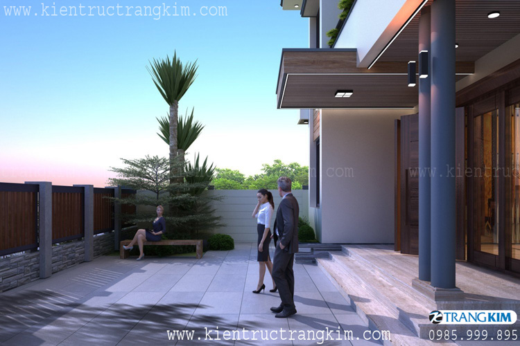 Hình ảnh phối cảnh kiến trúc công trình 7 Phối cảnh biệt thự 2 tầng mái nhật