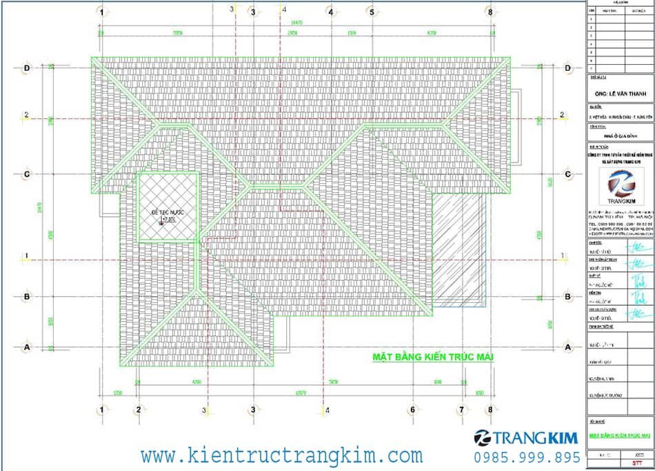 Mặt bằng thiết kế mái 1 mặt bằng Kiến trúc mái