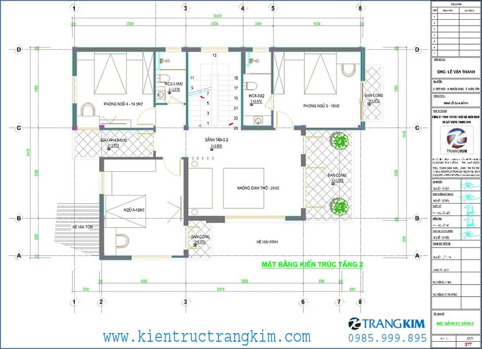 Mặt bằng thiết kế tầng 2 1 mặt bằng Kiến trúc tầng 2