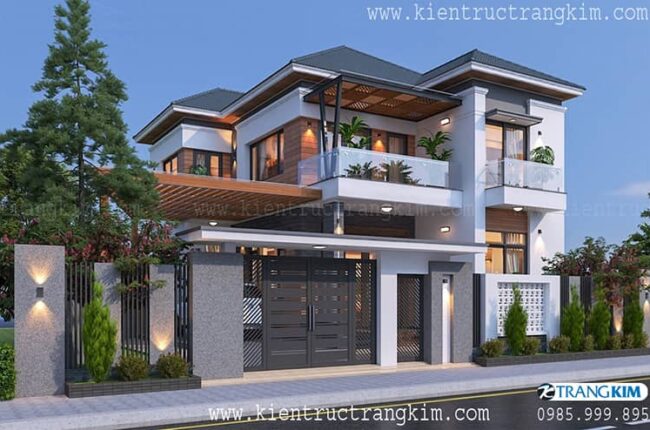 biệt thự 2 tầng mái nhật hiện đại