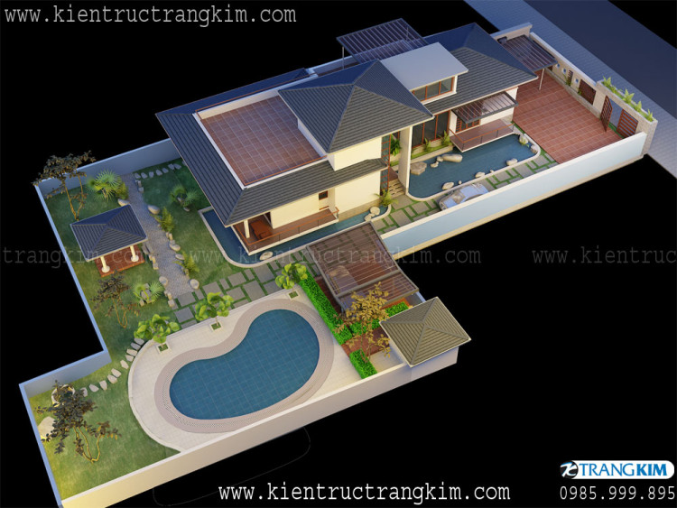 Bí quyết thiết kế biệt thự mái Nhật, tối ưu chi phí 1 Bí quyết thiết kế biệt thự mái Nhật, tối ưu chi phí 1