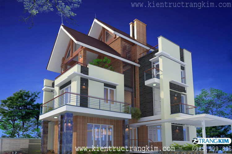 Kinh nghiệm thiết kế biệt thự mái Thái 3 tầng: 1 Kinh nghiệm thiết kế biệt thự mái Thái 3 tầng: 1