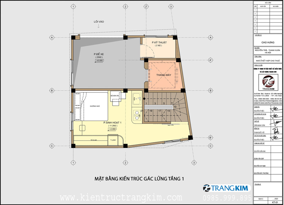 Mặt bằng thiết kế gác lửng tầng 1 1