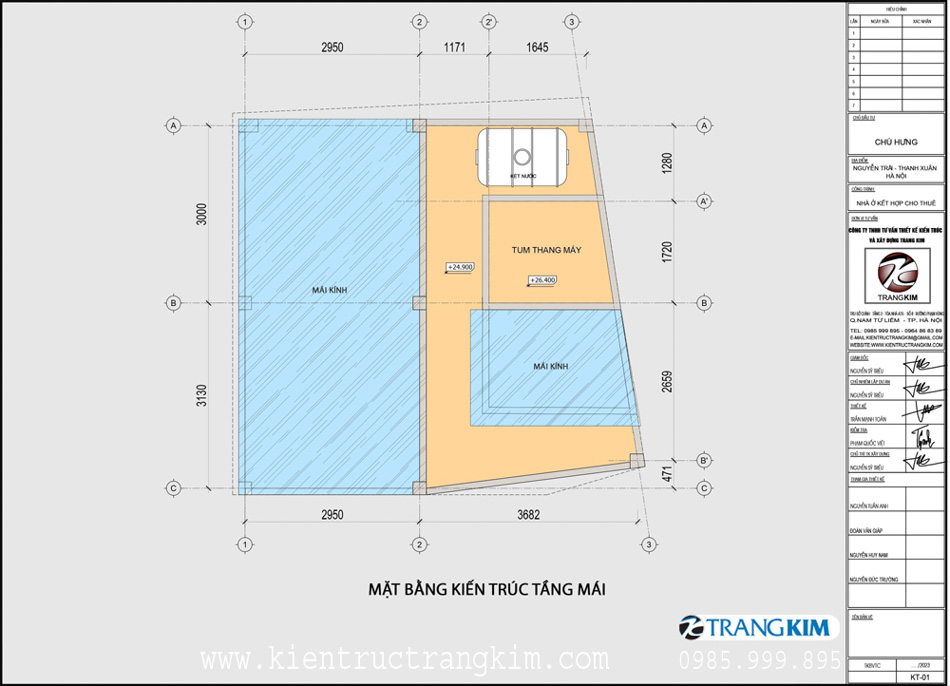 Mặt bằng thiết kế mái 1