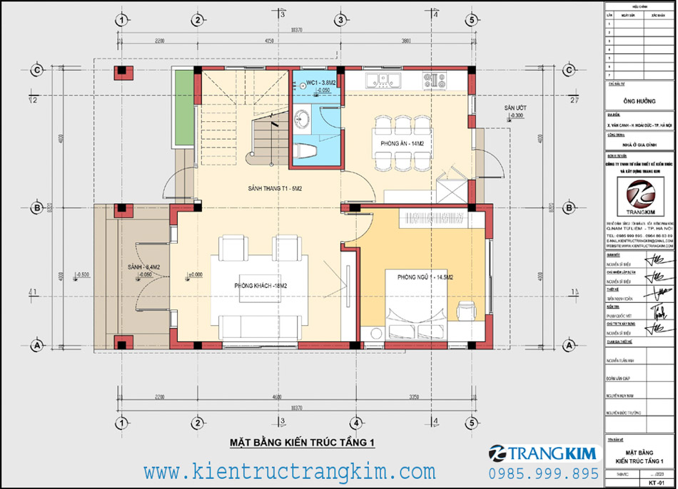 Mặt bằng thiết kế tầng 1 1