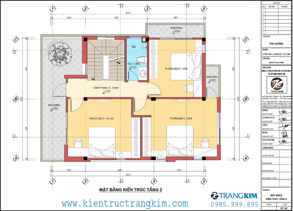 Mặt bằng thiết kế tầng 2 1