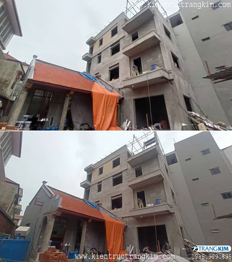 Hình ảnh thi công thực tế nhà ống kết hợp nhà thờ 2 Hình ảnh thi công thực tế nhà ống kết hợp nhà thờ 2