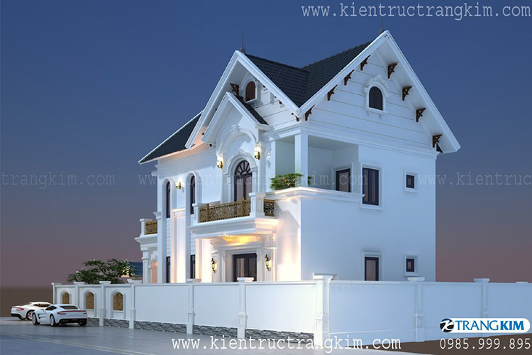 Phối cảnh thiết kế biệt thự mái Thái 2 tầng