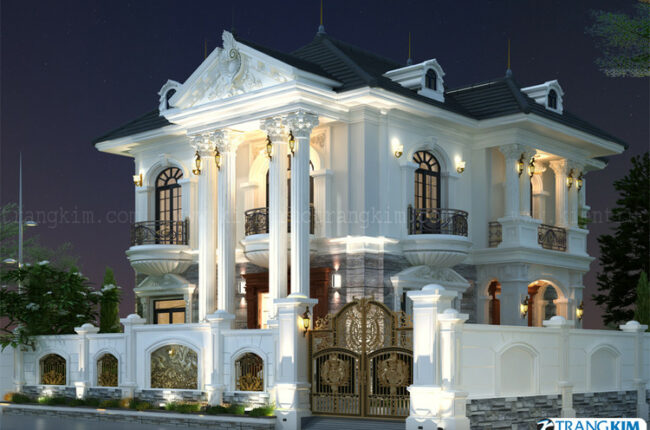 Thiết kế biệt thự cổ điển 2 tầng đẳng cấp