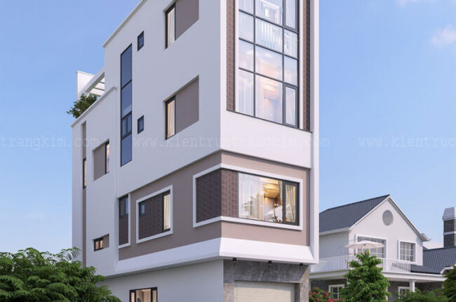 Thiết kế kiến trúc nhà ống 4 tầng hiện đại