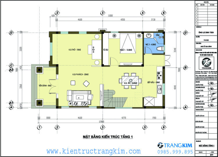 Mặt bằng thiết kế tầng 1 1 Mặt bằng thiết kế tầng 1