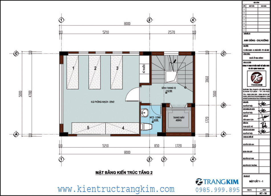 Mặt bằng kiến trúc tầng 2